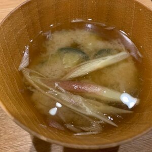 毎日のお味噌汁60杯目＊茄子とミョウガ